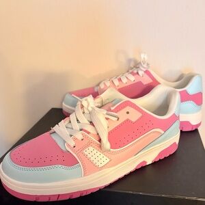 Pink and Blue Sneakers